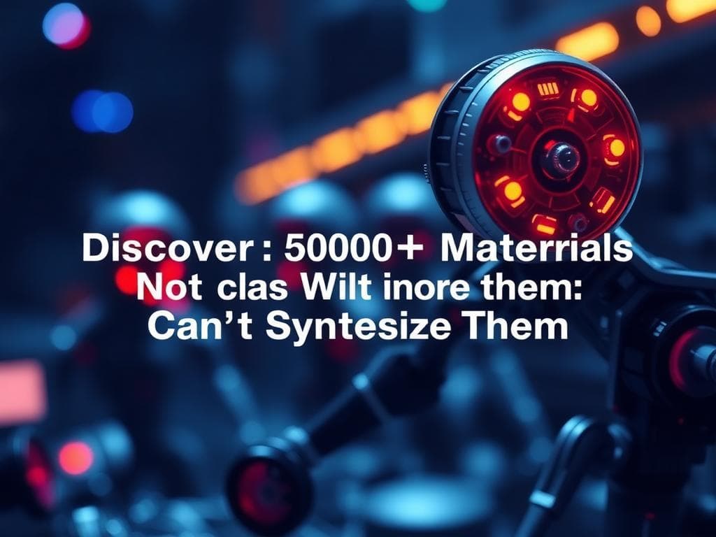 AI Agents Discover 500+ Materials But Can't Synthesize Them